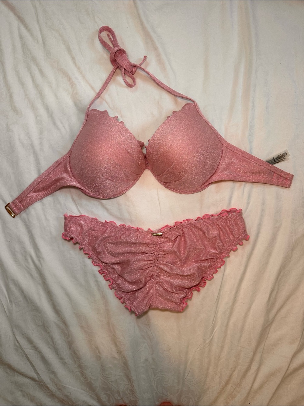 Victoria's Secret Shimmery Rose-Pink Bikini Set